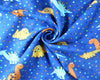 Soft Jersey Fabric - Cute Happy Dinosaur Blue Cotton Stretch Clothing Fabric