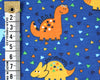 Soft Jersey Fabric - Cute Happy Dinosaur Blue Cotton Stretch Clothing Fabric
