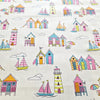 Cotton Fabric - Beach Huts Lighthouse Boats Seaside Print Craft Fabric- Tutti Fruitti