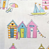 Cotton Fabric - Beach Huts Lighthouse Boats Seaside Print Craft Fabric- Tutti Fruitti