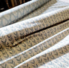 Organic Cotton Linen Blend -Upholstery Curtain Blind Fabric - Ochre / Azure