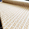 Organic Cotton Linen Blend -Upholstery Curtain Blind Fabric - Ochre / Azure