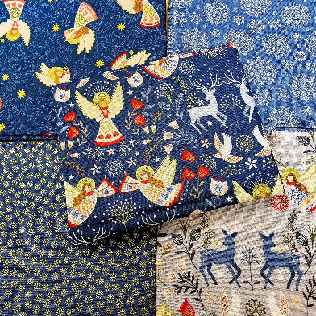 Fat Quarter Bundle - Lewis & Irene - Peace & Joy - Angels Blue