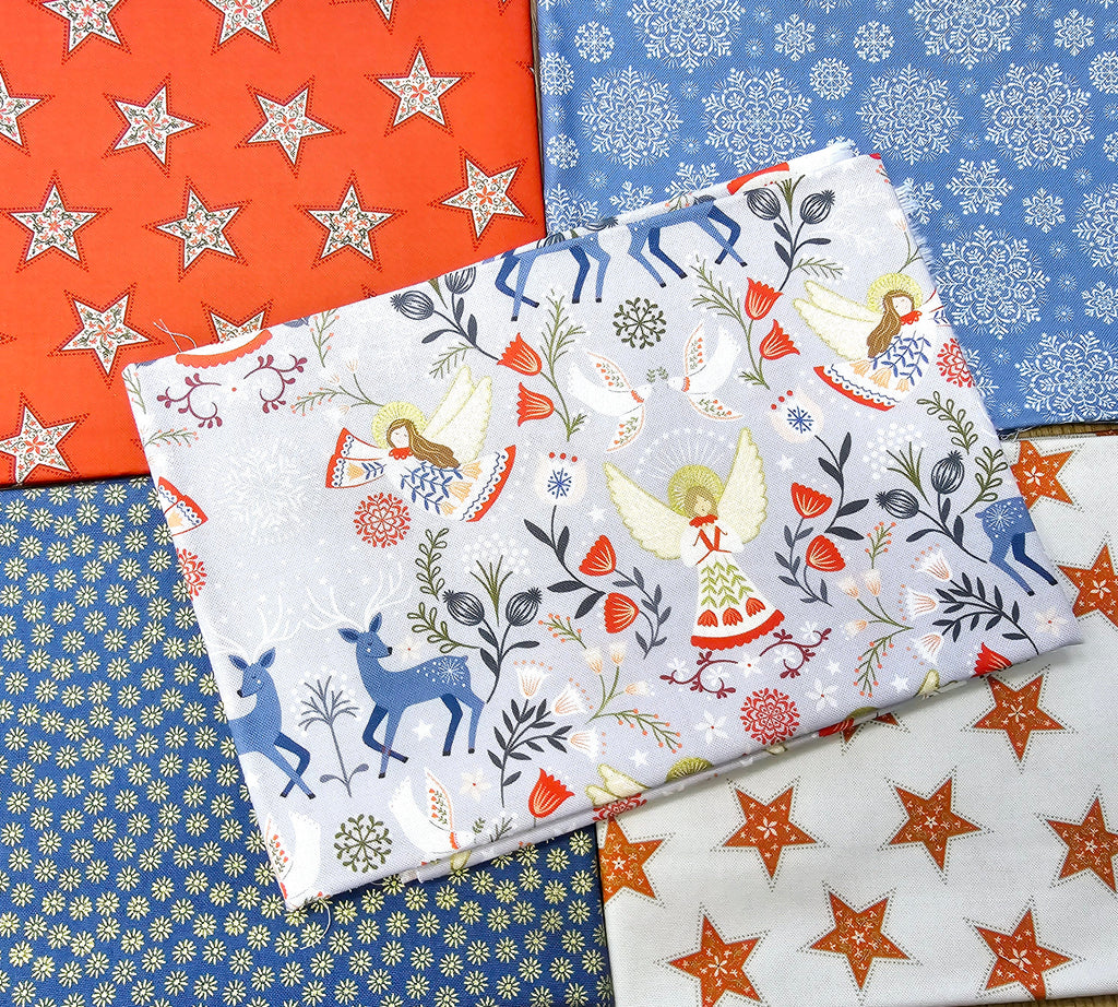 Fat Quarter Bundle - Lewis & Irene - Peace & Joy - Angels Stars & Snowflakes