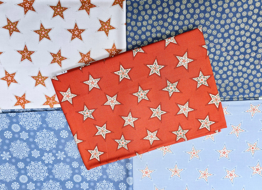 Fat Quarter Bundle - Lewis & Irene - Peace & Joy - Stars & Snowflakes Blenders