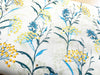 FABRIC REMNANT - Blue Daisy Yellow Berry Floral Fabric - 2m Length