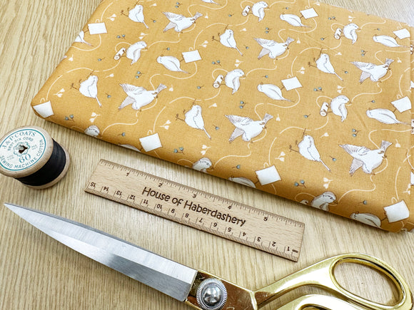 FABRIC REMNANT - Cute Birds & Bobbins Haberdashery Sewing Fabric - 2m Length