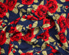 100% Cotton - Country Rose on Navy Blue - Floral Print Craft Fabric Material