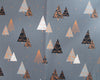 Contemporary Christmas Fabric - Rose Gold Trees on Grey - Craft Fabric
