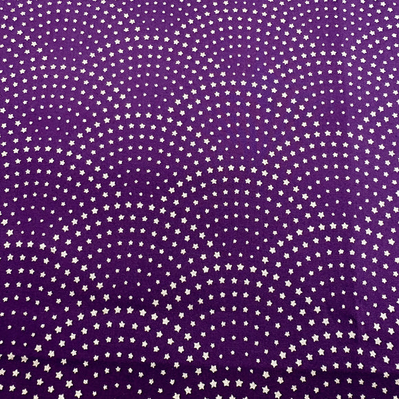 Christmas Fabric - Metallic Gold Starry Scales on Purple - Craft Fabric Material