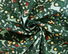 Christmas Fabric - Contemporary Reindeers on Bottle Green - Craft Fabric Material
