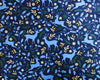 Christmas Fabric - Contemporary Reindeers on Navy Blue - Craft Fabric Material