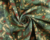 Christmas Fabric - Floral Christmas Branches on Khaki Green - Craft Fabric Material