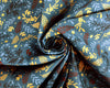 Christmas Fabric - Floral Christmas Branches on Denim Blue - Craft Fabric Material