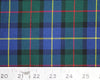 Navy Blue & Green 'Scottish' Tartan Check Polyviscose Fabric
