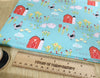 Nutex Fabric - Cute Farmyard Chickens & Pigs - Cotton Quilting Craft Fabric