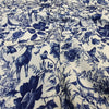 Cotton Fabric - Ink Blue Forest Deer Hare Digital Print
