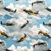 Nutex Fabric - Spitfires Airplanes - Cotton Quilting Craft Fabric