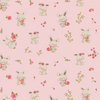 Children's Fabric - Pink Sweet Bunny & Pink Floral - Organic Cotton Craft Fabric