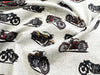 100% Cotton - Live to Ride - Classic Motorbikes on Cream - Nutex Fabric