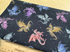 100% Cotton - Fire & Fury Dragons Black - Nutex Fabric