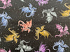 100% Cotton - Fire & Fury Dragons Black - Nutex Fabric