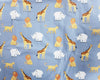 Soft Jersey Fabric - Jungle Safari Animals Blue Cotton Stretch Clothing Fabric
