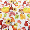 Cotton Fabric - Cute Autumn Gonks & Pumpkins - Digital Print Craft Fabric