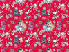 Cotton Fabric - Alice in Wonderland Red - Digital Print Craft Fabric Material