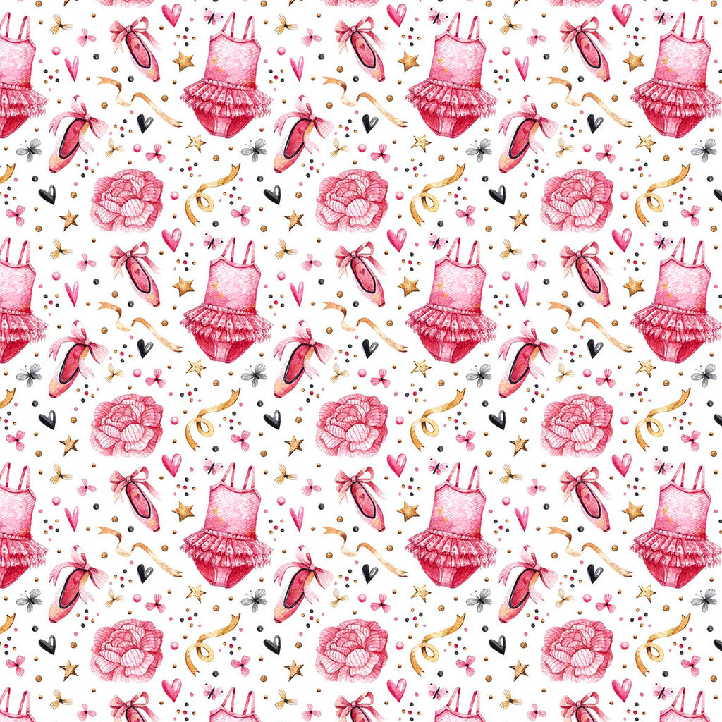 Cotton Fabric - Ballerina Girl - Dance Craft Fabric Material Metre
