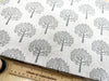 FABRIC REMNANT - Grey on Natural Mulberry Tree Print Canvas Fabric - 0.5m Length