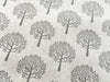 FABRIC REMNANT - Grey on Natural Mulberry Tree Print Canvas Fabric - 0.5m Length