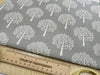 FABRIC REMNANT - Natural on Grey Mulberry Tree Print Canvas Fabric - 0.5m Length