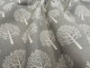 FABRIC REMNANT - Natural on Grey Mulberry Tree Print Canvas Fabric - 0.5m Length