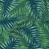 Outdoor Garden Fabric - Leaf Print on Navy Blue - Digitally Printed PU Coated UV Resistant Water Repellent Material