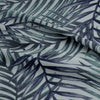 Outdoor Garden Fabric - Leaf Print on Graphite Grey - Digitally Printed PU Coated UV Resistant Water Repellent Material