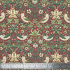 Outdoor Garden Fabric William Morris Strawberry Thief Crimson Red Cushion Fabric