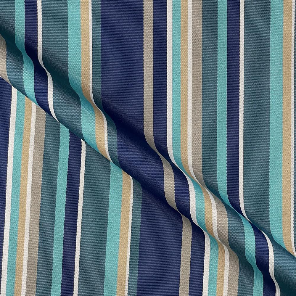 Outdoor Garden Fabric - Whitley Bay - Navy Blue Stripe Water Repellent Fabric