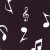 100% Cotton Poplin - Music Notes on Black