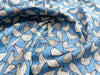 Cotton Fabric - Chicken Hens Bird Print on Copen Blue - Craft Fabric Material