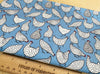 Cotton Fabric - Chicken Hens Bird Print on Copen Blue - Craft Fabric Material