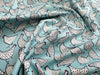 Cotton Fabric - Chicken Hens Bird Print on Duck Egg Blue - Craft Fabric Material