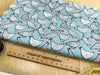 Cotton Fabric - Chicken Hens Bird Print on Duck Egg Blue - Craft Fabric Material