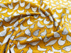 Cotton Fabric - Chicken Hens Bird Print on Ochre Yellow - Craft Fabric Material