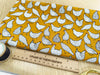 Cotton Fabric - Chicken Hens Bird Print on Ochre Yellow - Craft Fabric Material