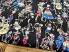 Cotton Fabric - Skeleton Party Black Day of Dead - Craft Fabric Material