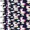 Childrens Fabric - Cute Unicorns on Navy Blue - 100% Cotton Poplin Prints