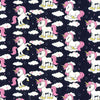 Childrens Fabric - Cute Unicorns on Navy Blue - 100% Cotton Poplin Prints