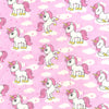 Childrens Fabric - Cute Unicorns on Pink - 100% Cotton Poplin Prints