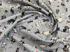 Cotton Fabric - Cute Crazy Cats Print on Grey
